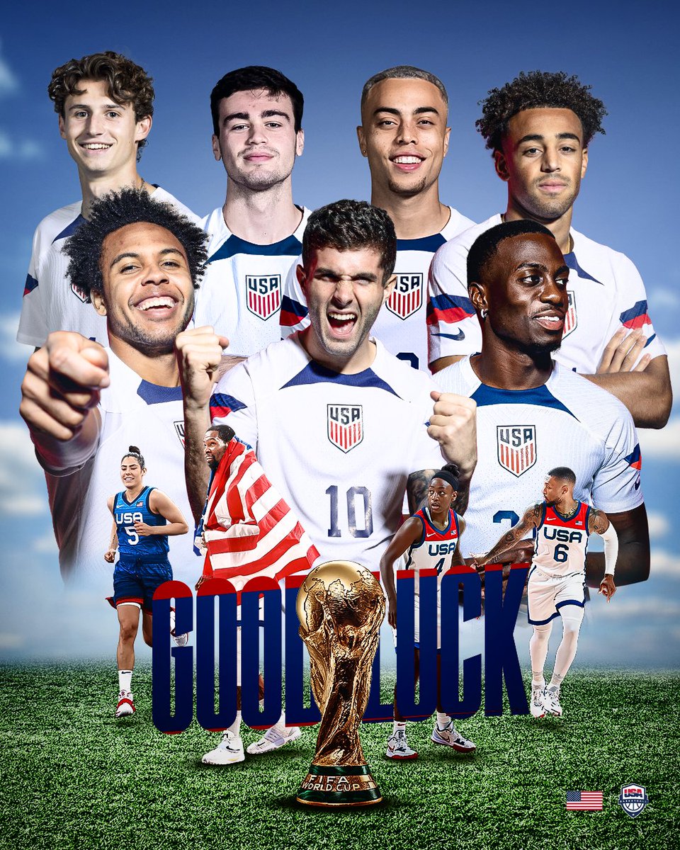 usabasketball's tweet photo. One Nation. One Team. Let's go boys @USMNT! 🇺🇸🇺🇸🇺🇸 https://t.co/hrUf6PVEFE