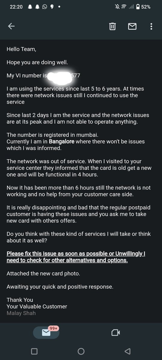 MALAYSHAH3's tweet photo. Is there any way to fix this?

I am having network issues since last 2 days and no response from the customer service team.

@VodafoneIdeaIN @ViCustomerCare @ViBusinessIndia https://t.co/unMUQ8GNcx
