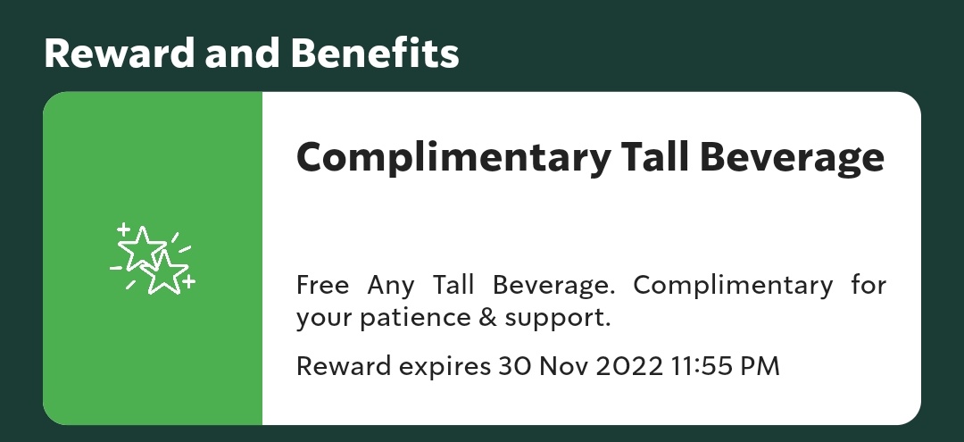 AMadarijulF's tweet photo. Hi @SbuxIndonesia, apakah reward ini bisa dipakai disemua gerai? Termasuk di Starbucks Rest Area 260B Brebes Heritage? https://t.co/9ujHx1sGJ3