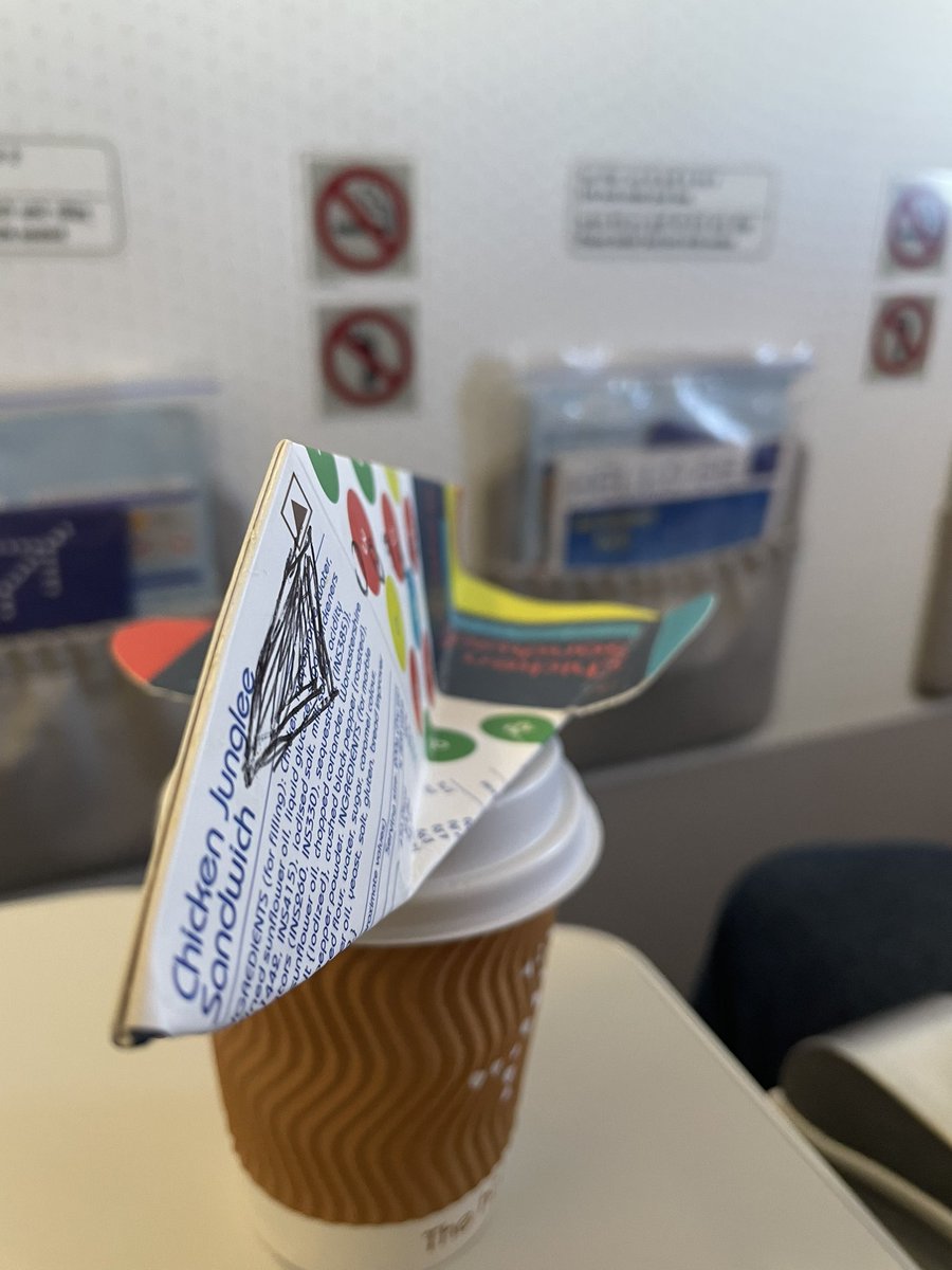 satinder_kapur's tweet photo. @IndiGo6E fun games with chicken junglee sandwich cover. Indigo should ask passengers to make innovative figures with food covers. Free ticket for best entry. https://t.co/qYfR4Gsda0