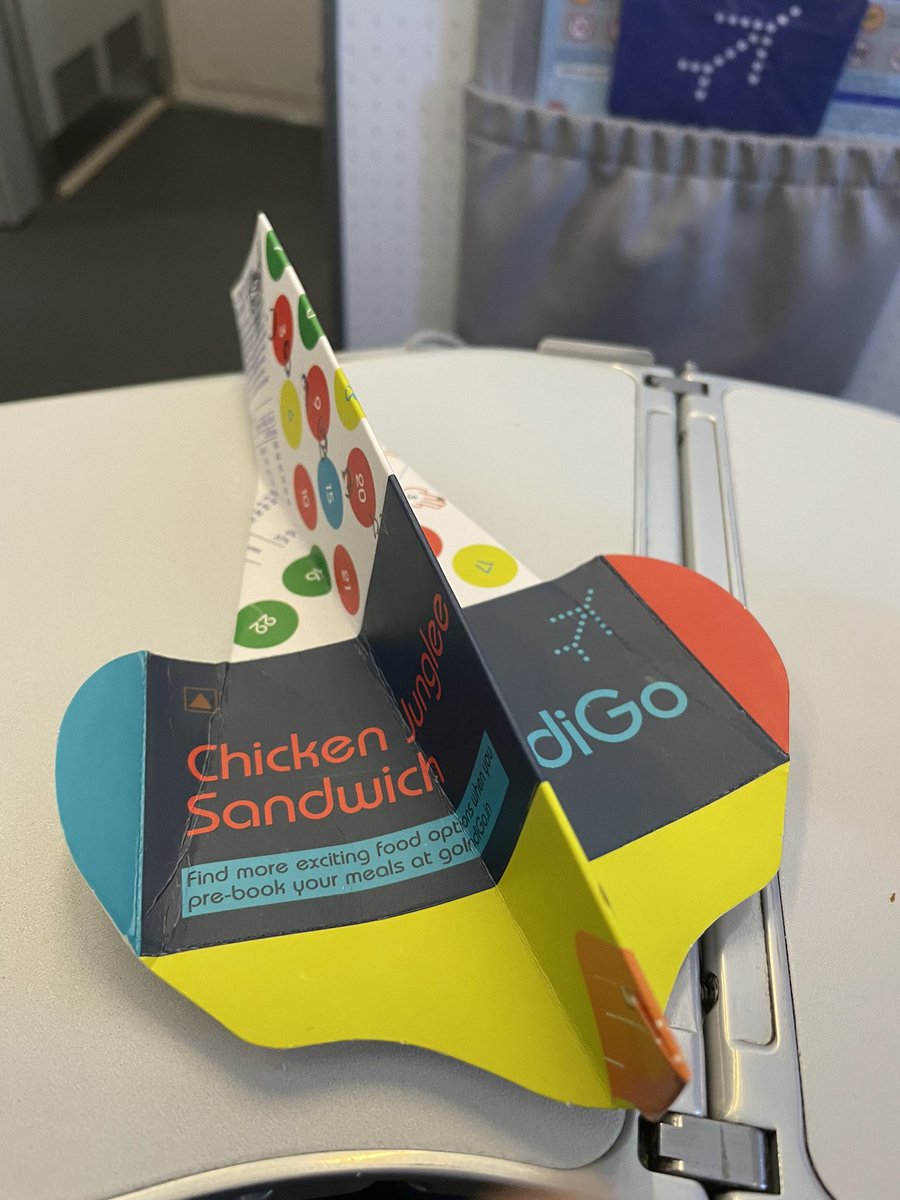 satinder_kapur's tweet photo. @IndiGo6E fun games with chicken junglee sandwich cover. Indigo should ask passengers to make innovative figures with food covers. Free ticket for best entry. https://t.co/qYfR4Gsda0