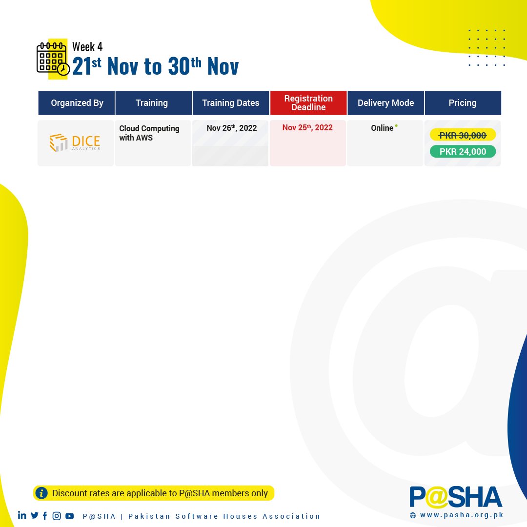 PASHAORG's tweet image. Train your brain! 🧠Check out P@SHA&apos;s #training schedule for this week.

#Upskill your team with our #Skill Development Program (PSDP) #workshops or #learn something new with Master Classes - free for P@SHA members. 

Register now: bit.ly/PASHATrainings