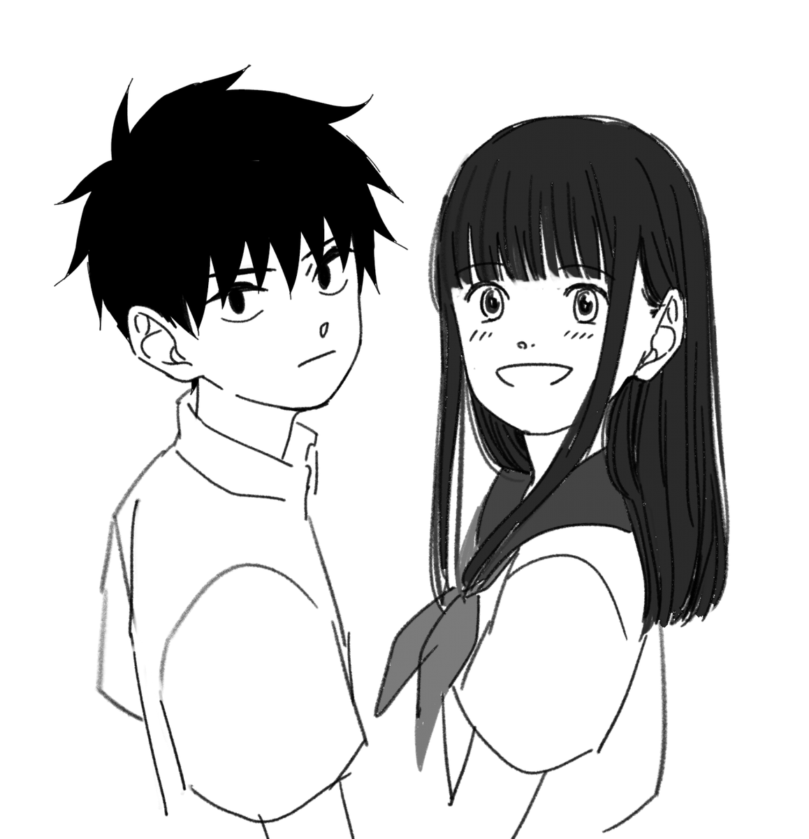 中学生の2人が描きたいねぇ 