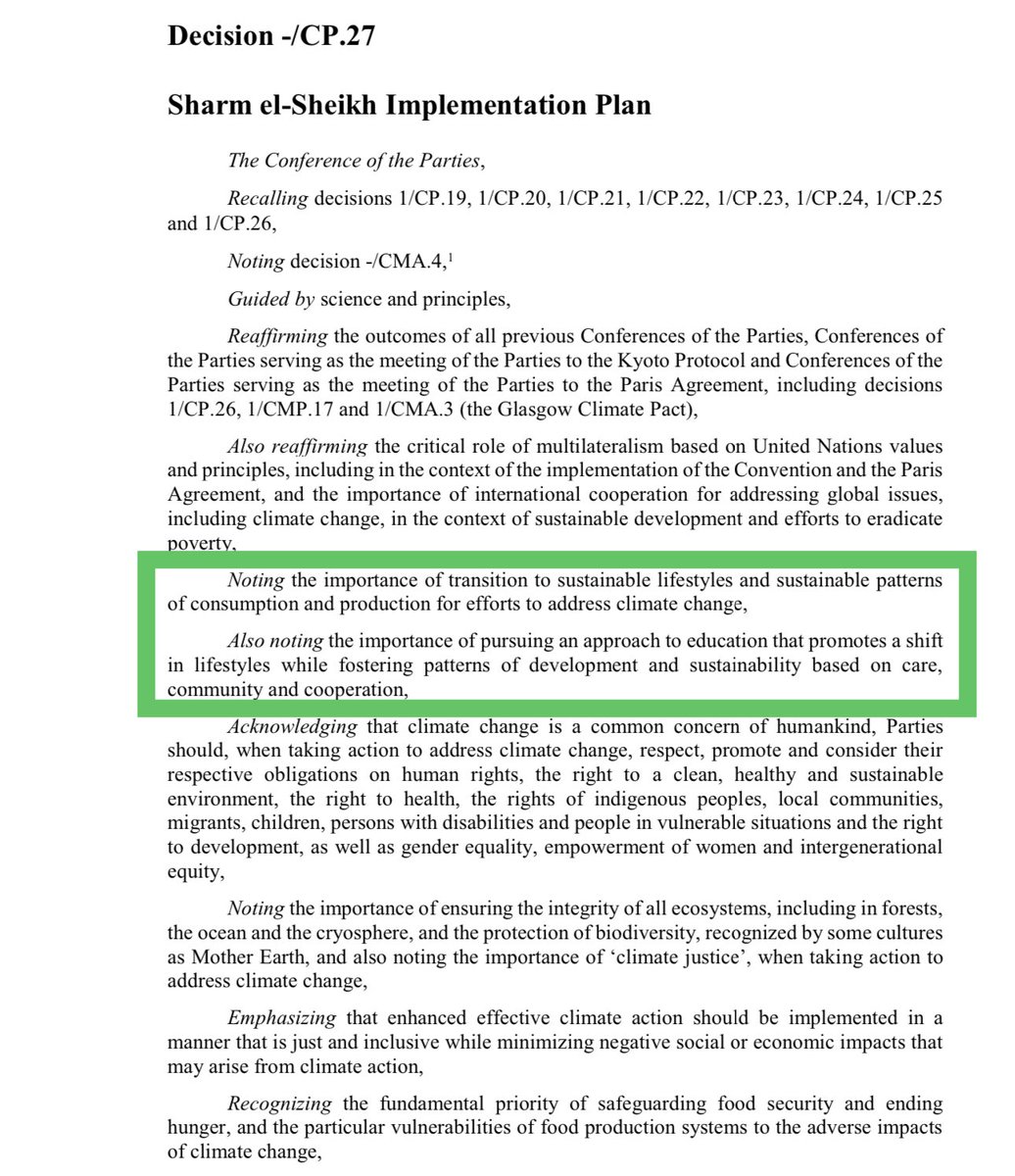#COP27 Decision noting the importance of transition to #sustainableliving and #SCP for efforts to address #ClimateCrisis is a milestone ‼️ Years back <a href="/EU_Partnerships/">EU International Partnerships 🇪🇺</a> <a href="/switchasia/">switch-asia</a> making the link switch-asia.eu/resource/a-key… <a href="/LeporeAlessandr/">AlessandraLeporeEU</a>