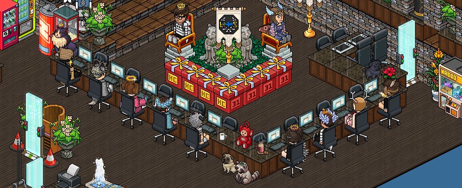 HabboDoHS's tweet photo. 😎We're chilling down in our HQ!

💬Why not come on down and talk with us?!

🦷We don't bite, I promise 👀

🔎Search DoHS in your hotel navigator, or just click on us directly, we're usually discoverable on the "All Rooms" &amp; "Events" tabs!

#Habbo https://t.co/C58Q2L458j