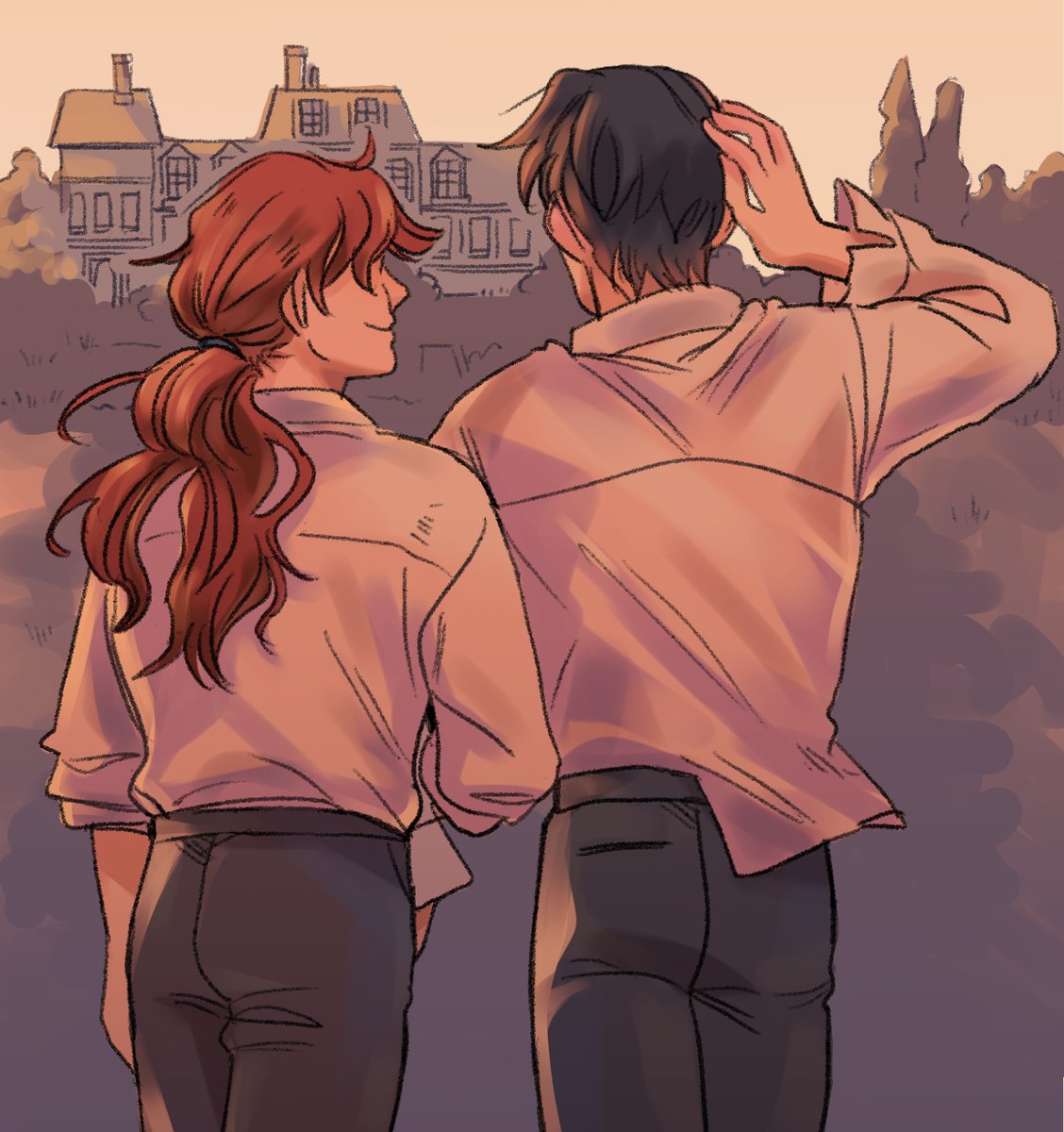 lovemapotofu's tweet photo. I keep meaning to post these but these are pieces I illustrated for @AdrestianGossip in collaboration with @Elasmosaurus11 who wrote an article about Ferdinand and Hubert getting spotted horseback riding together
 
[ FE3H ] [ Ferdibert ] https://t.co/6y8Yq790uE