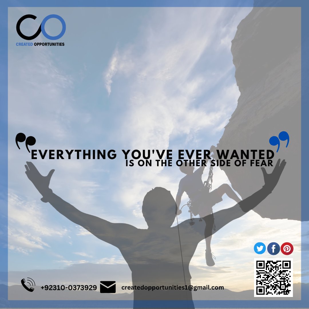 CreatedOpp_'s tweet photo. " Everything You've Ever Wanted Is on the Other Side of Fear "
.
.
.
Contact detail
03100373929
createdopportunities1@gmail.com
https://t.co/UC1mSjQppQ
.
.
.
#fear #love #anxiety #life #horror #mentalhealth #motivation #art #depression #fearless #hope #quotes #faith #scary #covid https://t.co/86XpXJSJbY