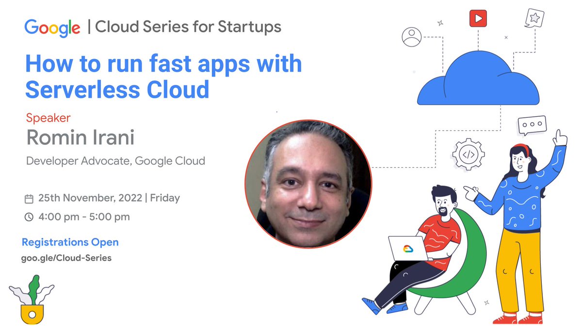 GoogleDevsIN's tweet photo. Join us for the session on "How to run fast apps with Serverless Cloud" by @iRomin, as a part of #CloudSeries for Startups.
Learn the various Serverless Compute options that are available on Google Cloud today.
📆Nov 25
⏰4 - 5 PM
Register:https://t.co/aAKvmYcRLd https://t.co/fIfhwp6qWq