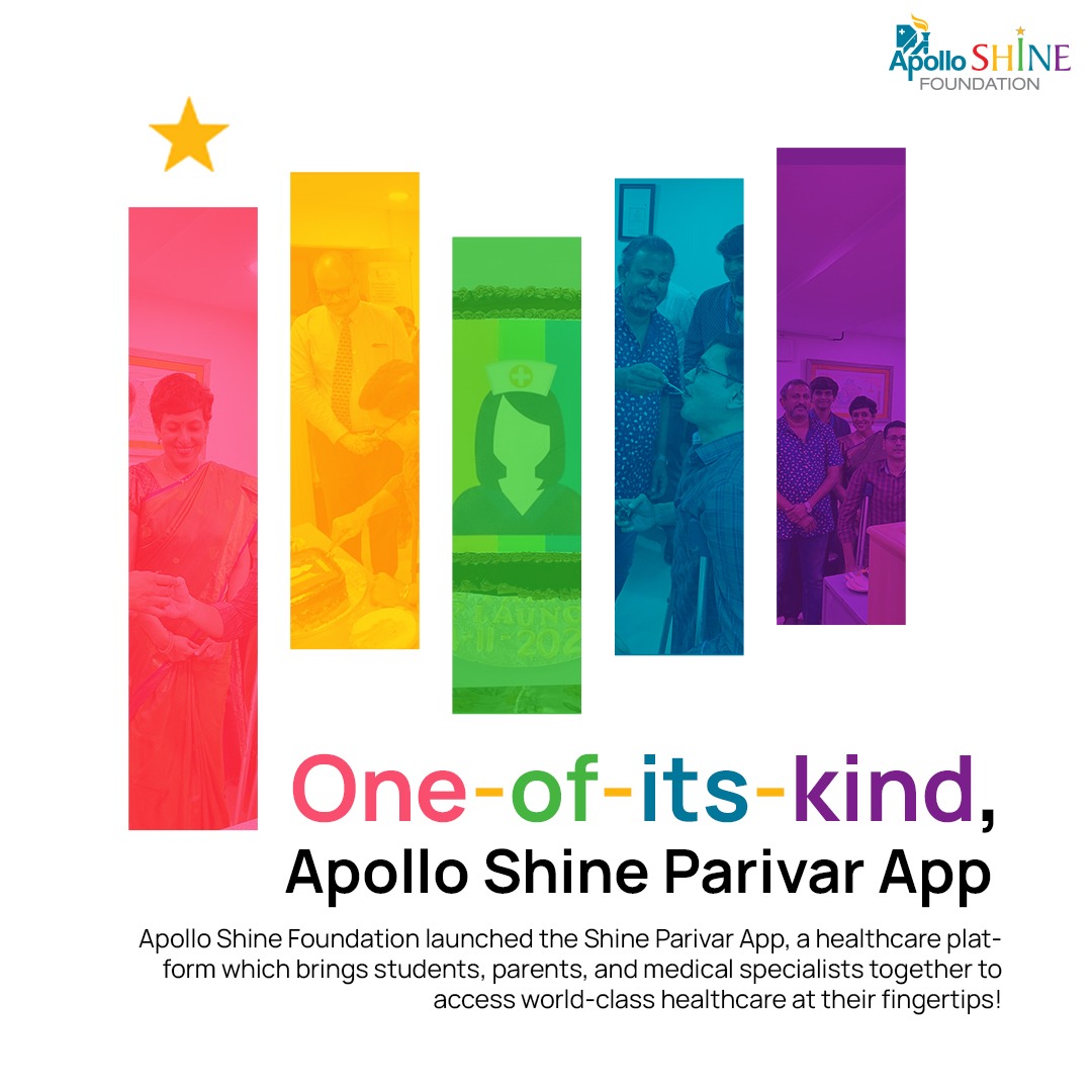 #ApolloShineFoundation’s App takes its #campushealthprogram into homes allowing people on holiday to access #ShineHealthRoom services from home. Aptly named #ShineParivar, the app will also be a digital #health records & health #education tool for students of all ages!