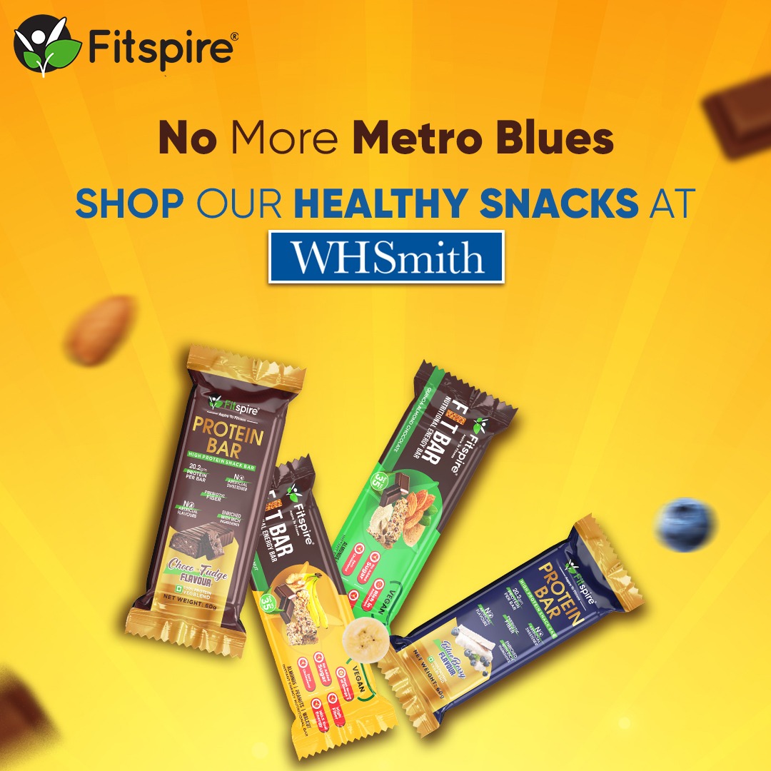 Fitspirein's tweet photo. No more unhealthy snacking in the Metro when you can get Healthy &amp; Delicious Bars at WH Smith! 
 Head to your nearest @Whsmith store and avail amazing Fitspire Products at exclusive prices #whsmith #fitspire #aspiretofitness #healthysnacking #snacking #healthy #snacks https://t.co/UHO8PkJww2