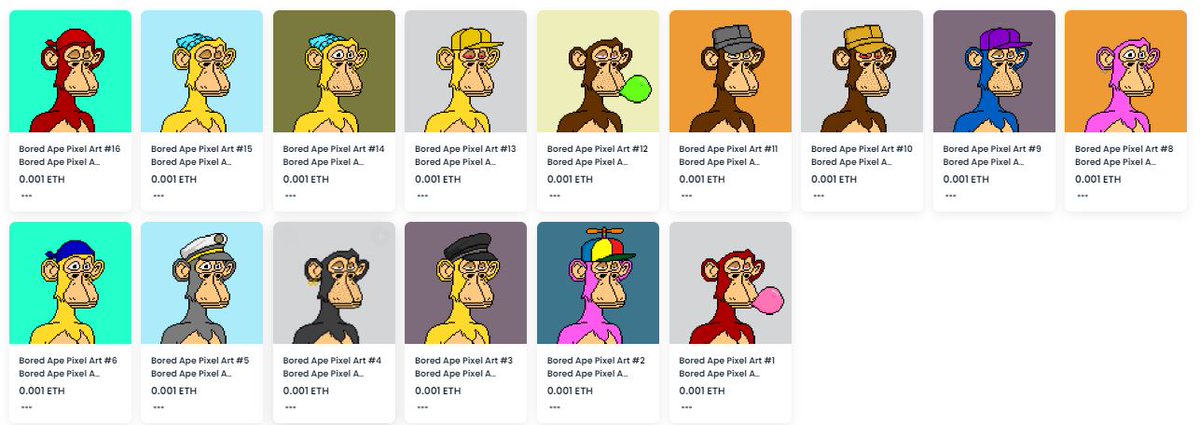 Bored Ape Pixel Art Club tweet media