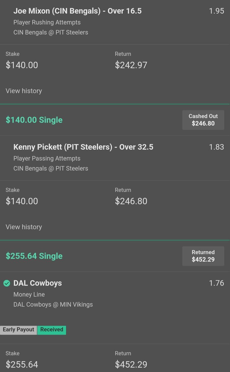 ChubbyBets's tweet photo. Pt.2 

Sunday Night Football Wins

Started with a little turned it into a little more

DM me to purchase my in play live bets, pre-game bets and parlays 

#NFL #SNF #football #sports #sportsbetting #SportsGambling #sportsconsulting #Consultant #sportsbet https://t.co/1Od62GJvXK