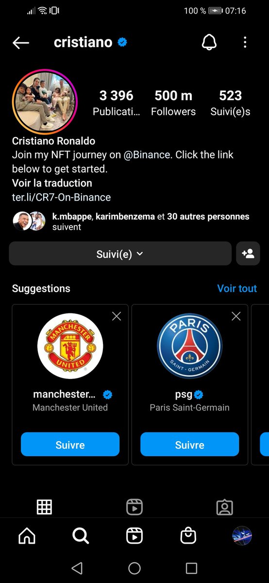 Finally half a billion subscriber 500m Playing well #ronaldo