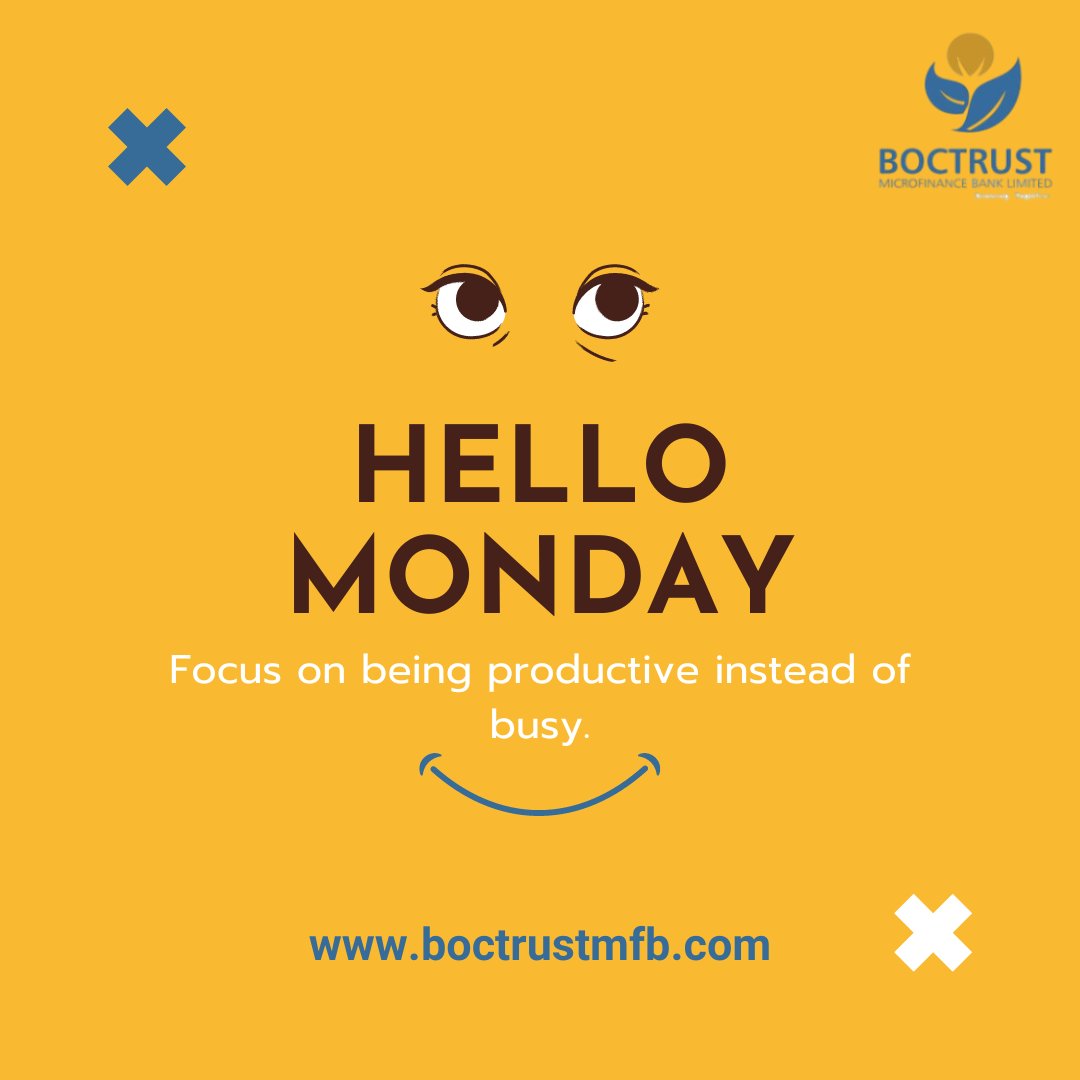 boctrustmfb's tweet photo. Focus on being productive instead of busy.

HELLO MONDAY.

#mondaythoughts 
#MondayMotivation https://t.co/6HdIFXfmlx