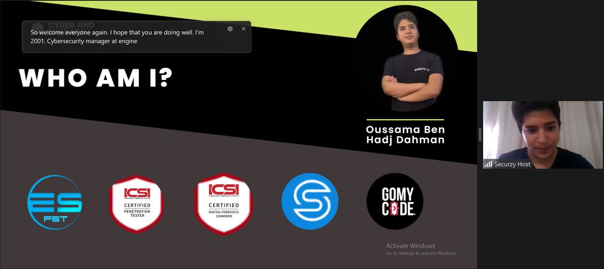 SecurzyHQ's tweet photo. A great explanatory session by Oussama Ben Hadj Dahman on CyberSecurity And BIG DATA! For more such webinars and BootCamp join https://t.co/48urzQQUlR for free! #infosec #Pentesting #vulnerability #cybersecurity #application #cloudsecurity #bigdata #ethicalhacking #Securzy https://t.co/EhLaWpqpqA