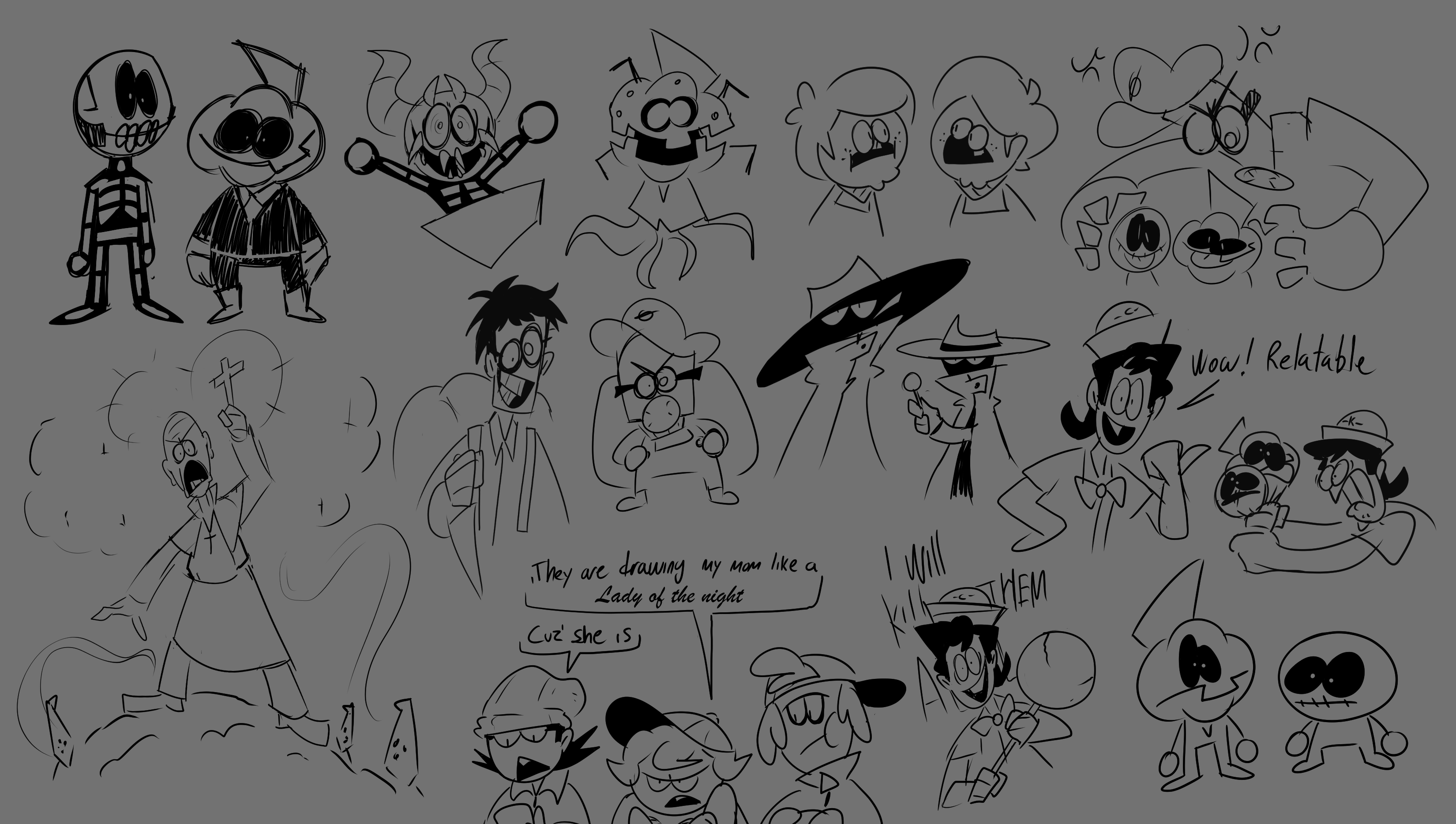 Pelo on X: Spooky Doodles!!!  / X