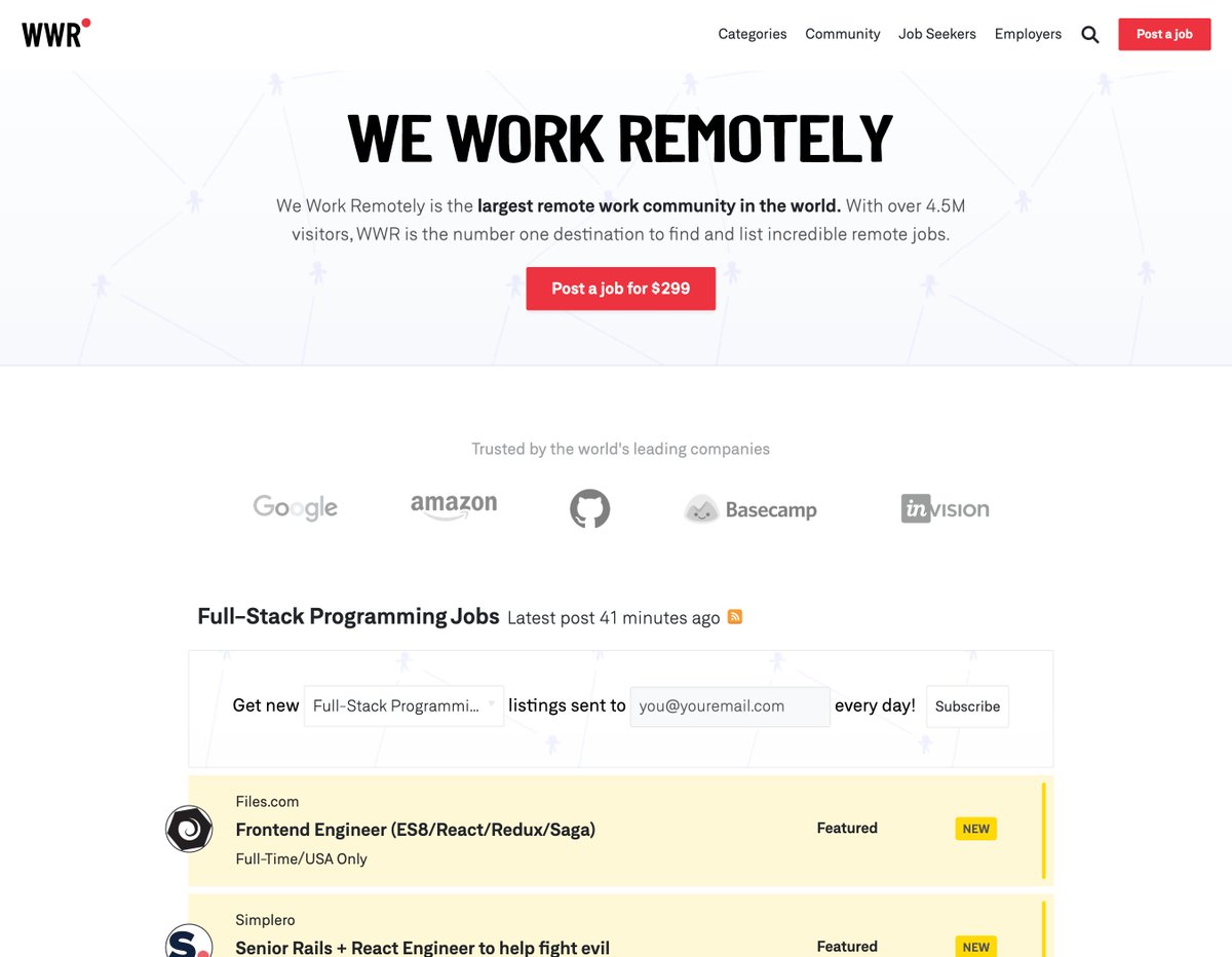 Chris Staudinger on Twitter "4. We Work Remotely (WWR) • Arguably the