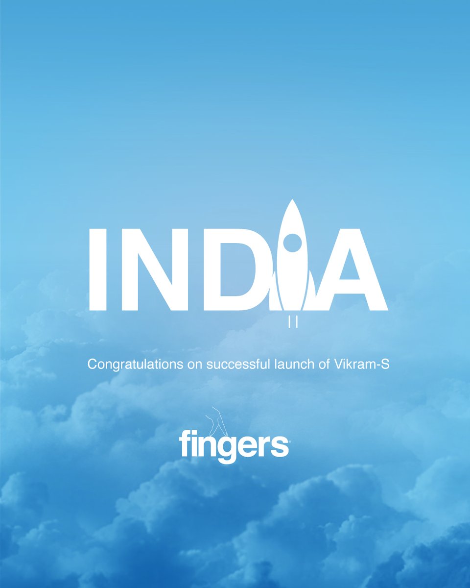 FingersIndia's tweet photo. Congratulations @SkyrootA on successful launch of Vikram-S as the first private rocket of India to grace the space. You made us proud, dil se! 🇮🇳
#Prarambh https://t.co/2Dp3VC6BVj