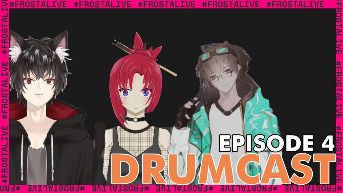 Frosta42's tweet photo. Going live with #DrumCast With: @SoraOrionOkami @HibikiHogaraka ! What kind of wacky stuff will we talk about this week? Come check out~ #VtuberUprsing #VtubersEN https://t.co/N1G3BpIc2X