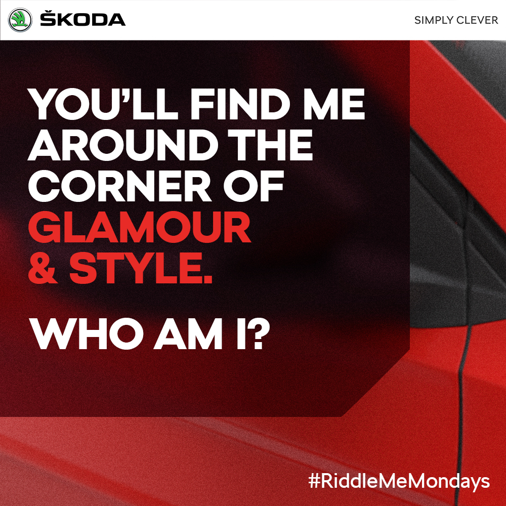 SkodaIndia's tweet photo. Mondays are for riddles, and here we are with our #RiddleMeMondays!
(Here's a little hint for you all... I'm the #LookThatMatters and the newest ŠKODA SUV you'll find)
Guess the ŠKODA model in the comments below!
#quiz #quiztime #puzzle #riddle https://t.co/erWkCMX0jj