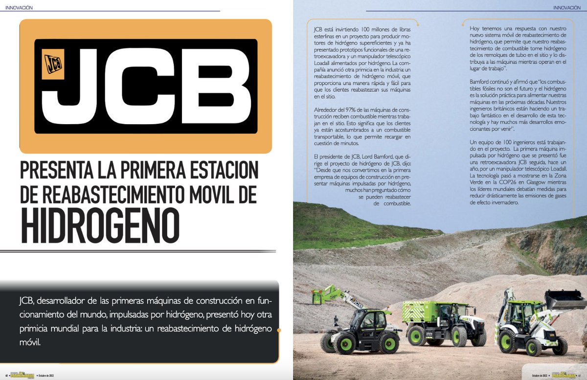 ¡Un hito para la industria que llega con <a href="/JCBmachines/">JCB</a>! 

bit.ly/MK107

#RevistaMakinariaPesada
#MakinariaPesada