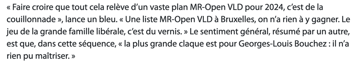 michelhenrion's tweet photo. Selon @mad_soir, "le Palais avait très peu apprécié que ce soient les partis qui annoncent les nominations précédentes de Hadja Lahbib et Nicole de Moor "
"le Palais a fait savoir qu’il souhaitait que la règle soit respectée et ait la primeur de l’annonce". 
Et ceci sur #OpenMR: https://t.co/jmmMUC1hQv