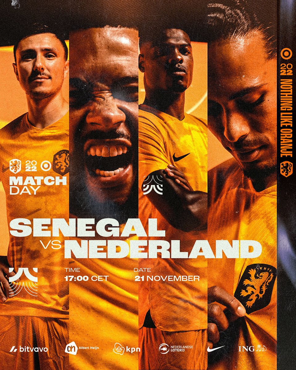 We waited long for this one. 🇳🇱
𝗪𝗢𝗥𝗟𝗗 𝗖𝗨𝗣 𝗠𝗔𝗧𝗖𝗛𝗗𝗔𝗬! 🧡

#NothingLikeOranje #WorldCup