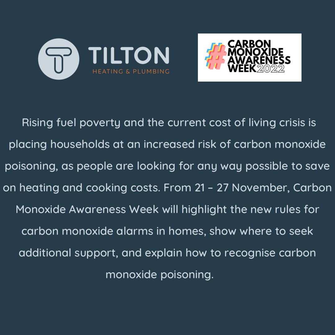 Tilton has joined the Carbon Monoxide Awareness Week campaign to raise awareness of the new rules for carbon monoxide alarms in homes, and to help people stay safe from carbon monoxide poisoning this winter. #COAW #COAWARENESS2022