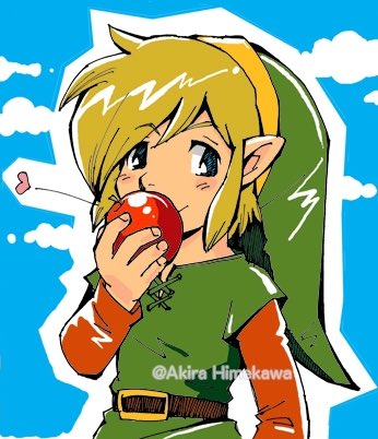 リンク(ゼルダの伝説) 「リンゴが美味しくなる季節果物スキーな姫川です#zelda #神々のトライフォース」|姫川 明 / 姫川 明輝🌟のイラスト