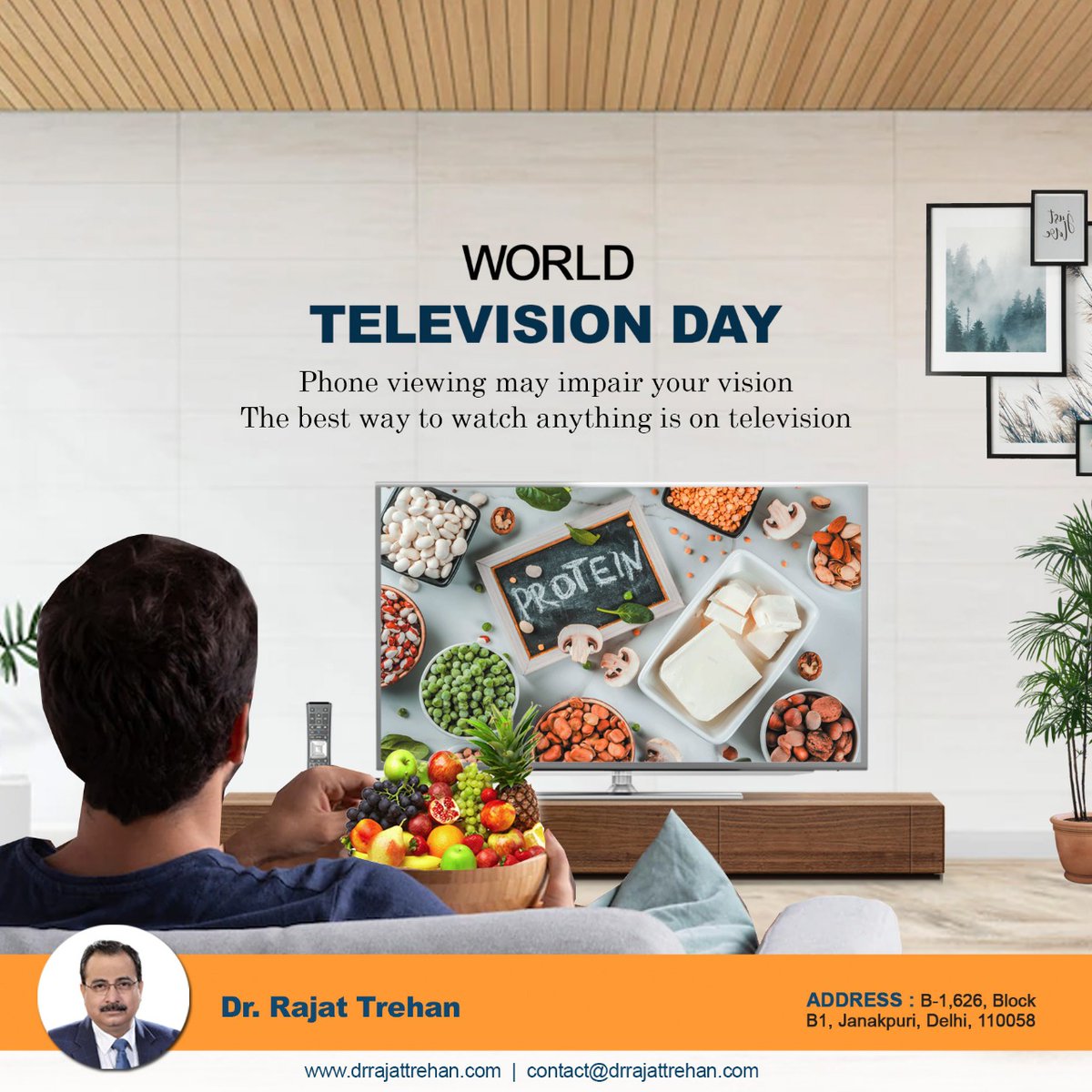 Phone viewing may impair your vision. The best way to watch anything is on television. World television day.

#healthydiet #healthyindiandiet #diet #dietist #watchingtv #tvwatching #healthybody #healthybodyhealthymind #healthymindhealthybody #bodyhealthy #daytimetelevision