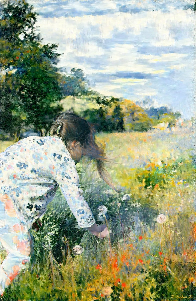 Art_R_Eichen's tweet photo. Girl with #dandelion - 1/1 edition #NFT on @opensea

12 of the series '#Women in Nature' with the title '#Girl with dandelion'. A girl in the meadow picks a dandelion. A painting in #warm colors.

https://t.co/fsFXtqrRJS

#artwork #NFTCommunity #nftart #FTX #nftcollector https://t.co/Lc4UsH6i85