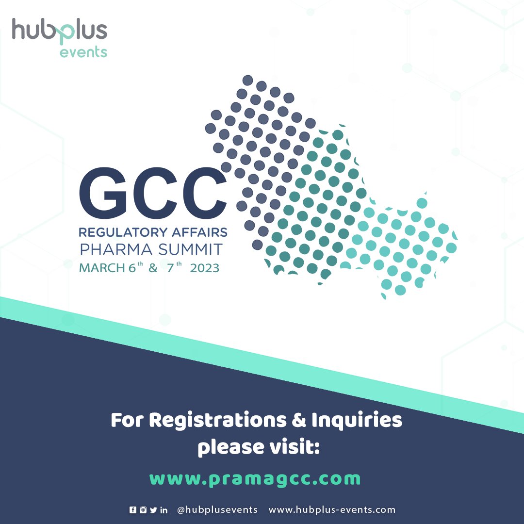 hubplusevents's tweet photo. Hubplus is proud to announce the launch of the 8th edition @GccPharma  on March 6 &amp; 7 2023, on site at Marriott Hotel Al Jaddaf, Dubai, UAE.

https://t.co/PPvnYeBfEo
#GCC2023 #pharmacist #pharmaceuticals #Pharma #GCCPharmaSummit #regulatoryaffairs #GCC #RegulatoryUpdates https://t.co/WF85a7DHNV