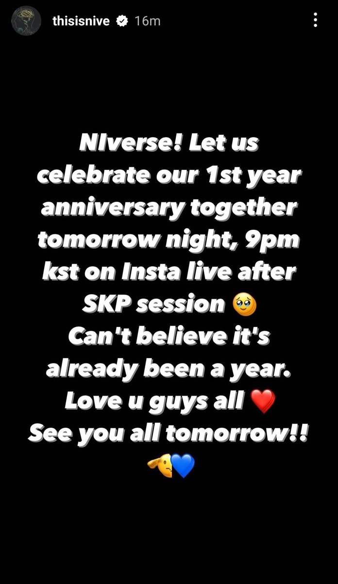 nive_usa's tweet photo. NIve Update. He's going live at 9pm KST on Nov 22nd. Yay 😭 #NIverse https://t.co/6uXhh1pIwF