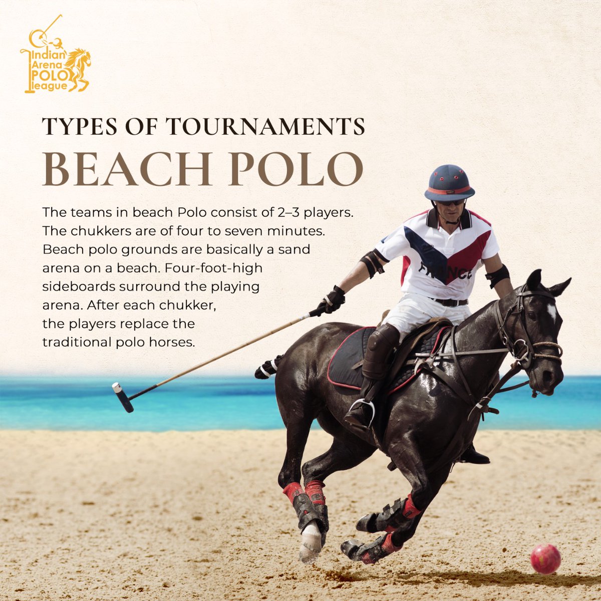 IndianPolo's tweet photo. Thought that Polo was only played in an arena? Think again! Here is a titbit about another kind of Polo.
#IndianArenaPoloLeague #IAPL #POLO #SportsLeague #ArenaPoloGame #poloplay #polohorses #chukker #KingofSports #PoloMatch #BeachPolo #beachpologround #rideinstyle #thisispolo https://t.co/eSO4tysMBu