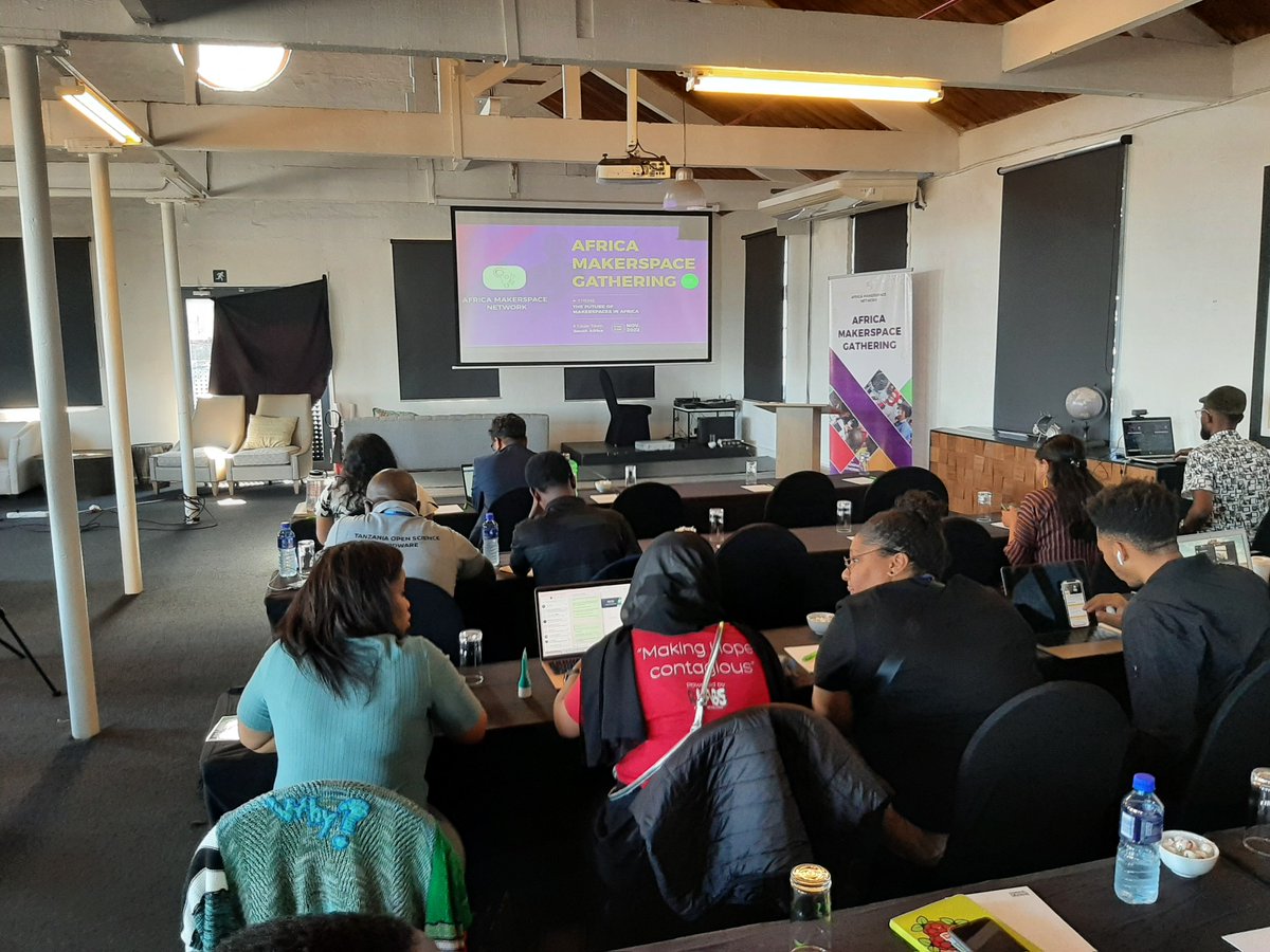 About to begin here in Cape Town: Africa Makerspace Gathering (AMG) 2022, focused on "The Future of Makerspaces in Africa",  <a href="/amnetwork___/">Africa Makerspace Network</a> #AMG2022. Am honoured to be here for <a href="/LINKCentreWits/">LINK Centre</a>, <a href="/Afrinnovation/">Open AIR</a>, <a href="/makeafricaeu/">mAkE</a>. 
#H2020  
<a href="/AfricaOSH/">Africa Open Science & Hardware</a>, <a href="/weareGIG/">Global Innovation Gathering</a> <a href="/IoP_Alliance/">Internet of Production Alliance</a> <a href="/GreentecF/">GreenTec Capital Africa Foundation</a>