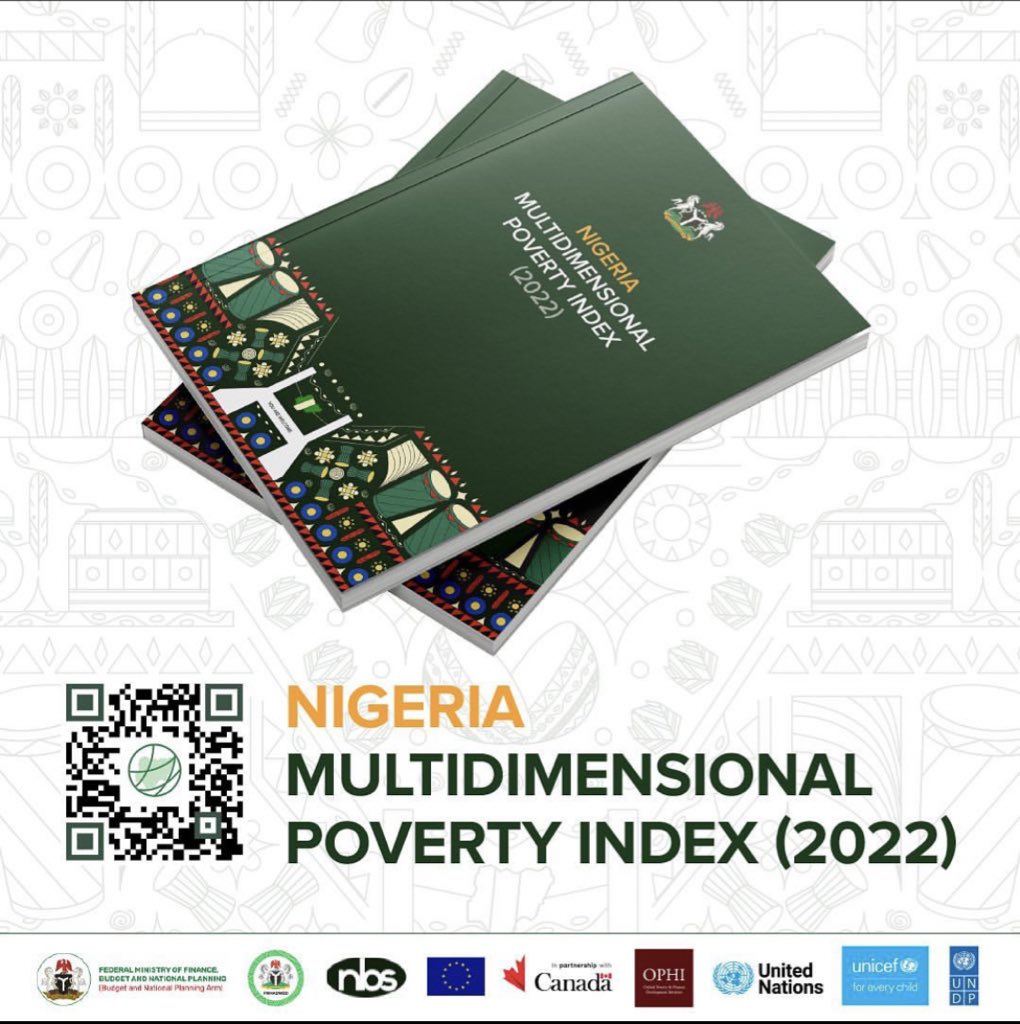 SHEFoundationNG's tweet photo. 63% of people - 133 million Nigerians out of an estimated population of 211 million - are multi dimensionally poor. Scan QR code to read full report. Also visit the Nigeria Poverty Map website for friendlier presentation of the data.

#MPINIGERIA https://t.co/EWA3jhuYIy