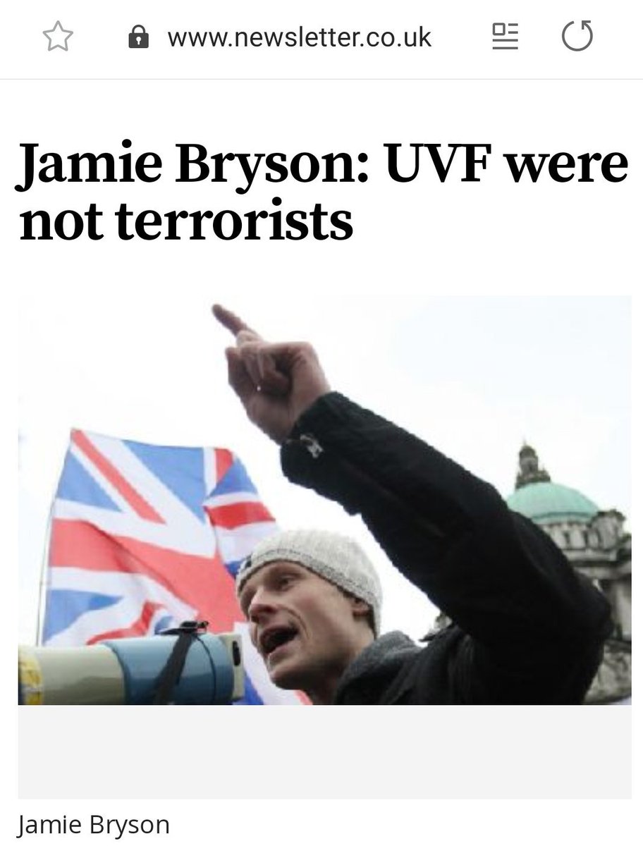 kulture_watch's tweet photo. As vile and idiotic as the video clip with Arlene Foster is, as someone who has had family members slaughtered and butchered by the UVF, I won't be taking a lecture in respect from Jamie Bryson @mooreholmes24 or @StaceyGraham90 or any of the multi accounts they run. https://t.co/BdL9hNJGBc