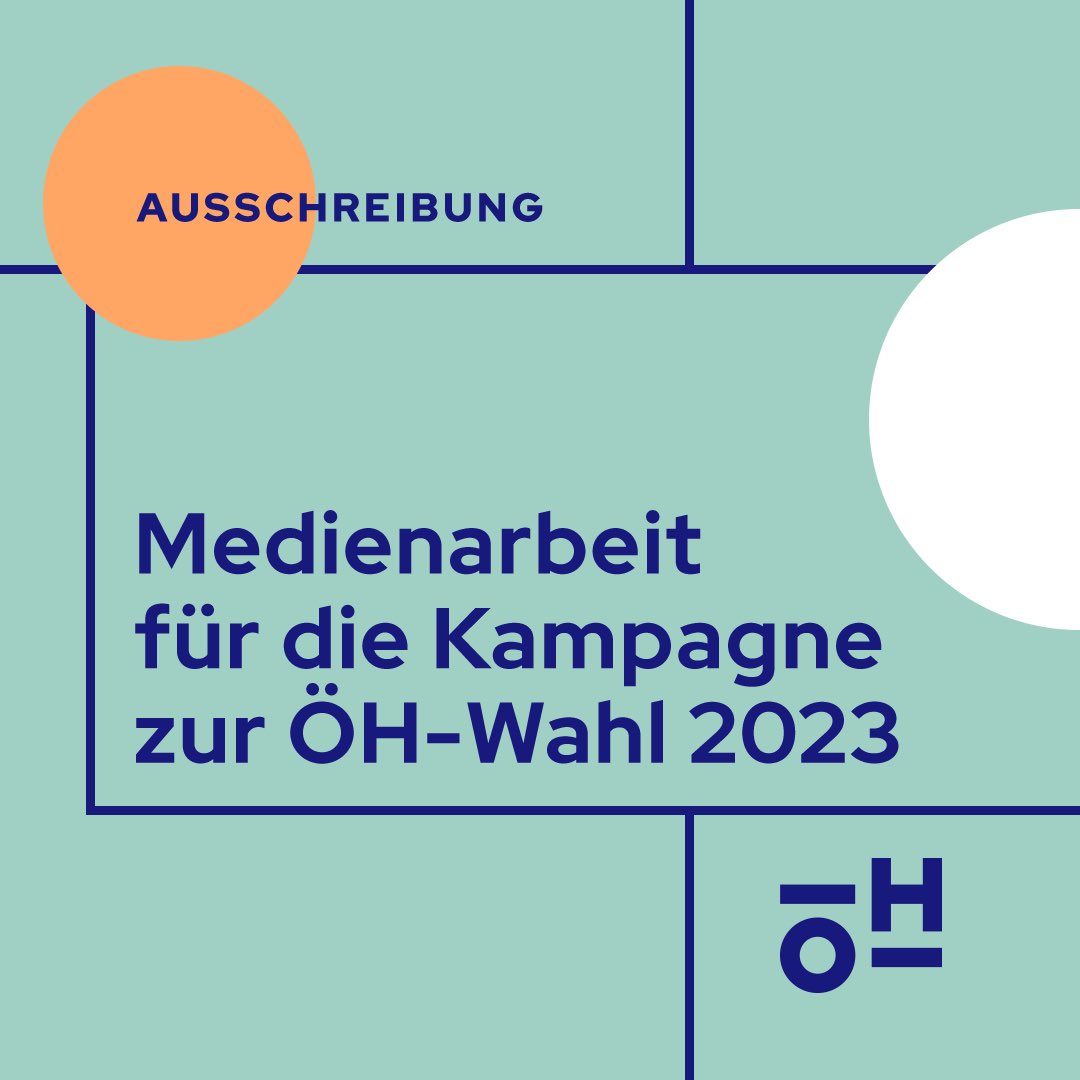 BundesOeH's tweet photo. Für unsere Kampagne zur ÖH-Wahl 2023 suchen wir professionelle Partner_innen für Medienplanung, Zielgruppenmanagement und Targeting. Wir freuen uns auf Angebote bis zum 1. Dezember! 📩 #oehwahl23 #ausschreibung 

Zur Ausschreibung: https://t.co/5RauewOmAV https://t.co/84UtbCbKic