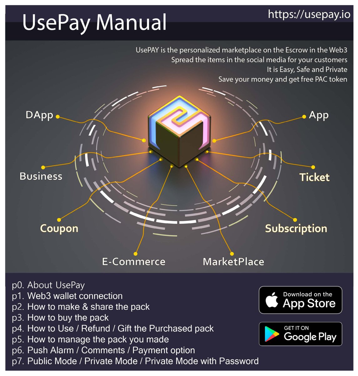 DFMeco's tweet photo. UsePay V1 Launched!

UsePay is a blockchain escrow-based platform where you can directly issue and sell coupons, tickets, and subscriptions.

Deliver your business to 300 million global Web3 users. https://t.co/4sI6BEKX5u