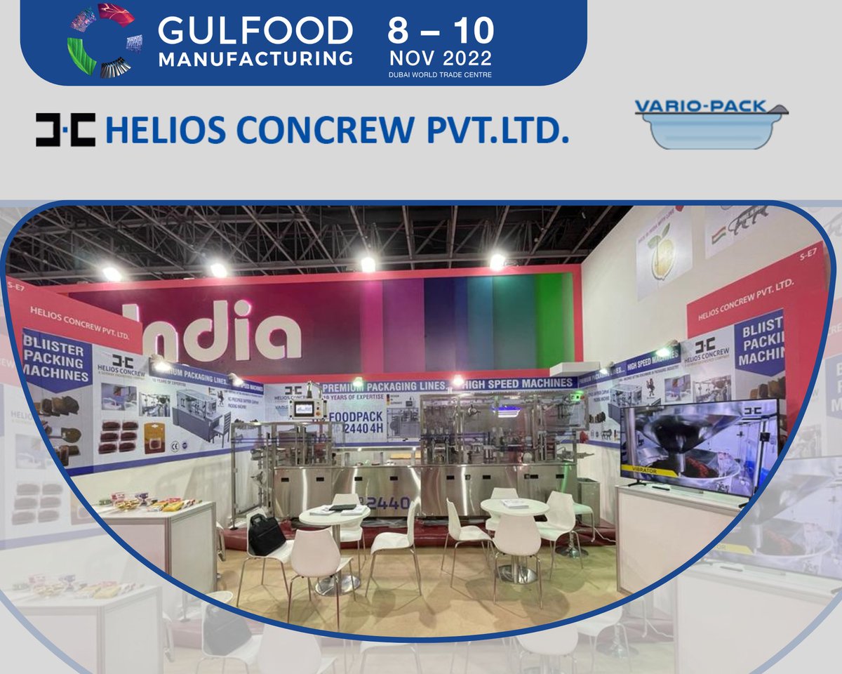 HeliosPvt's tweet photo. Throwback to Day First at Gulfood Manufacturing 2022 Exhibition. 

#gulfoodmanufacturing2022#dubai #dubaiworldtradecenter  #heliosconcrewpvtltd #packagingmachinery #variopack #ontop https://t.co/6hFtJ3HpLE