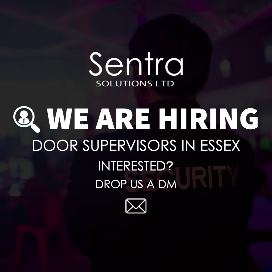 We’re hiring door supervisors in Essex.

Interested applicants, please visit our website and start an instant whatsapp chat with one of our team.

SIA license required.

sentra.uk.com
.
.
.
#jobs #essexjobs #doorsupervisor #doorsupervisors #doorsupervisorjobs #essex