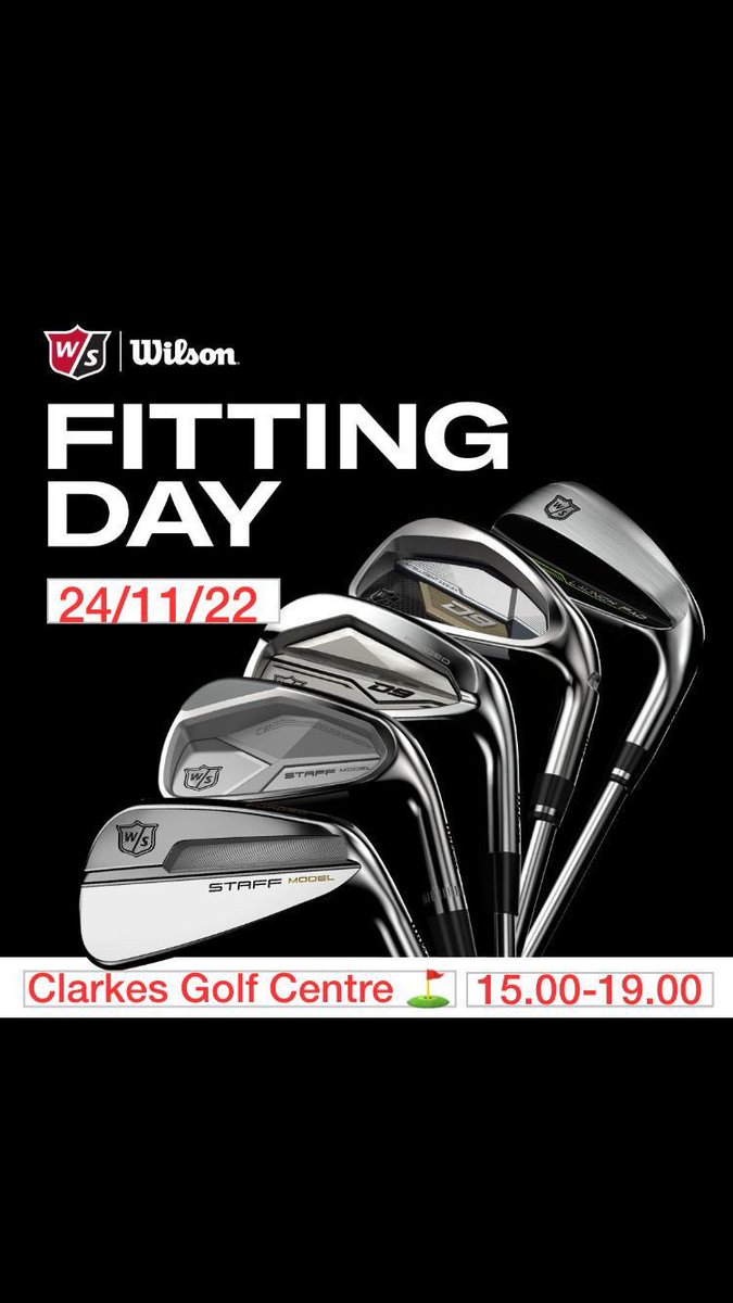 Clarkes Golf Centre (@clarkesgolf) on Twitter photo ๐ WILSON DEMO DAY ๐ <a href="/ClarkesGolf/">Clarkes Golf Centre</a> with <a href="/WilsonGolf/">Wilson Golf</a> & <a href="/joeseniorpga/">Joe Senior</a> โณ๏ธ๐๏ธโโ๏ธ
๐
THURS 24th NOVEMBER
โ๏ธ 3pm - 7pm
โ๐ผ APPOINTMENTS ONLY
๐ฑ CALL 01744 885294
๐WA11 8LN
#wilson #di9 #wilsonstaff #golf #demoday #launchpad ๐ WILSON DEMO DAY ๐ <a href="/ClarkesGolf/">Clarkes Golf Centre</a> with <a href="/WilsonGolf/">Wilson Golf</a> & <a href="/joeseniorpga/">Joe Senior</a> โณ๏ธ๐๏ธโโ๏ธ
๐
THURS 24th NOVEMBER
โ๏ธ 3pm - 7pm
โ๐ผ APPOINTMENTS ONLY
๐ฑ CALL 01744 885294
๐WA11 8LN
#wilson #di9 #wilsonstaff #golf #demoday #launchpad