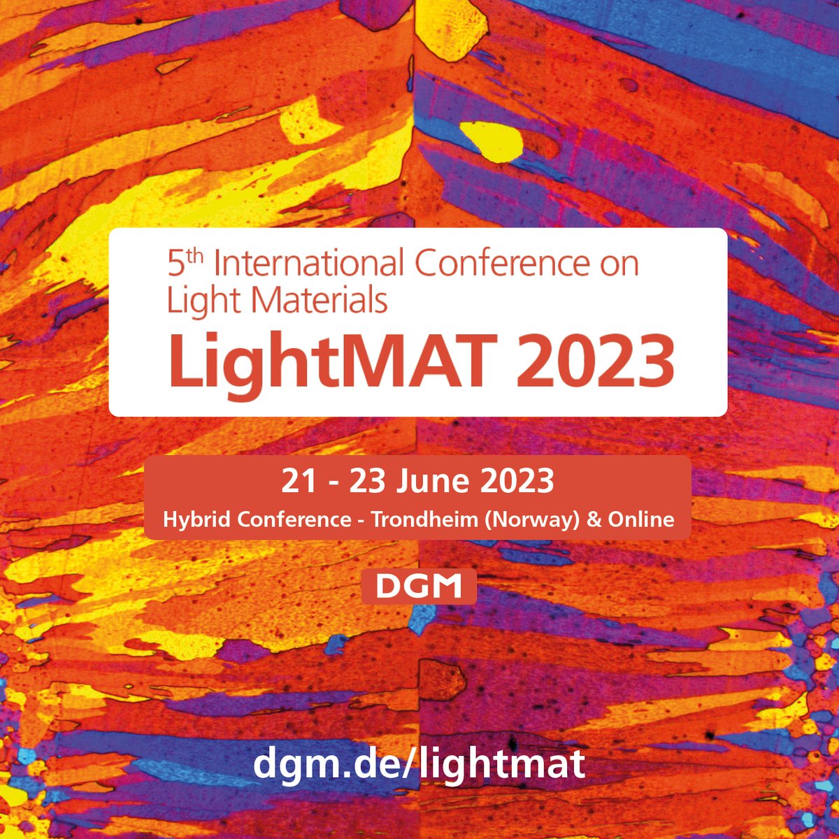 DGM_eV's tweet photo. Don‘t miss to submit your contribution (Lecture or Poster) to the following topics of the 5th International Conference on Light Metals - Science and Technology - LightMAT 2023 👉https://t.co/IaG5zool3b
#LightMat2023 #DGM #AM #LightMaterials https://t.co/pE8g1Vzxlb