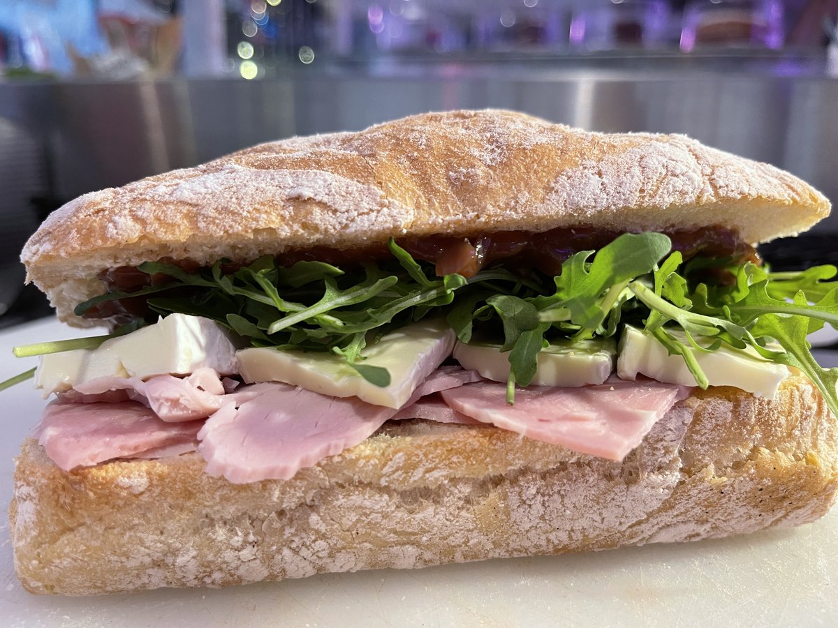 ENGLISH 

This beautiful sandwich is known as the English, filled with Ham, Brie, Rocket &amp; Onion Chutney. 

Available to Eat in or Take out! 

Fancy a delivery? Order on Deliveroo!