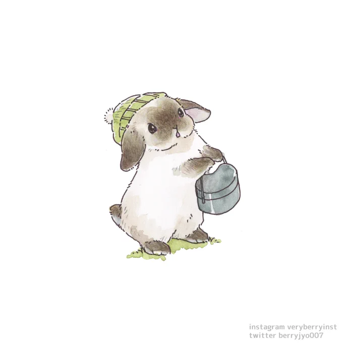 うさぎさんのキャンプんしょ…んしょ…飯盒って使うのはじめてなんだ〜 