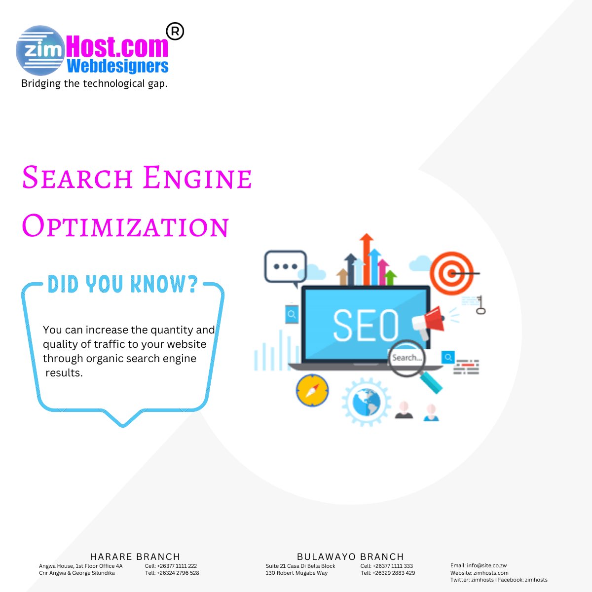 zimhosts's tweet photo. Did you know?
You can increase the quality and quality of traffic to your website through organic search engine results.

#zimhosts #zimhostswebdesigners #hosting #webhosting #webdesigner #websites #webdev #websitesurgery #webmarketing #seomarketing #php #seoservices https://t.co/MAGs085qDj
