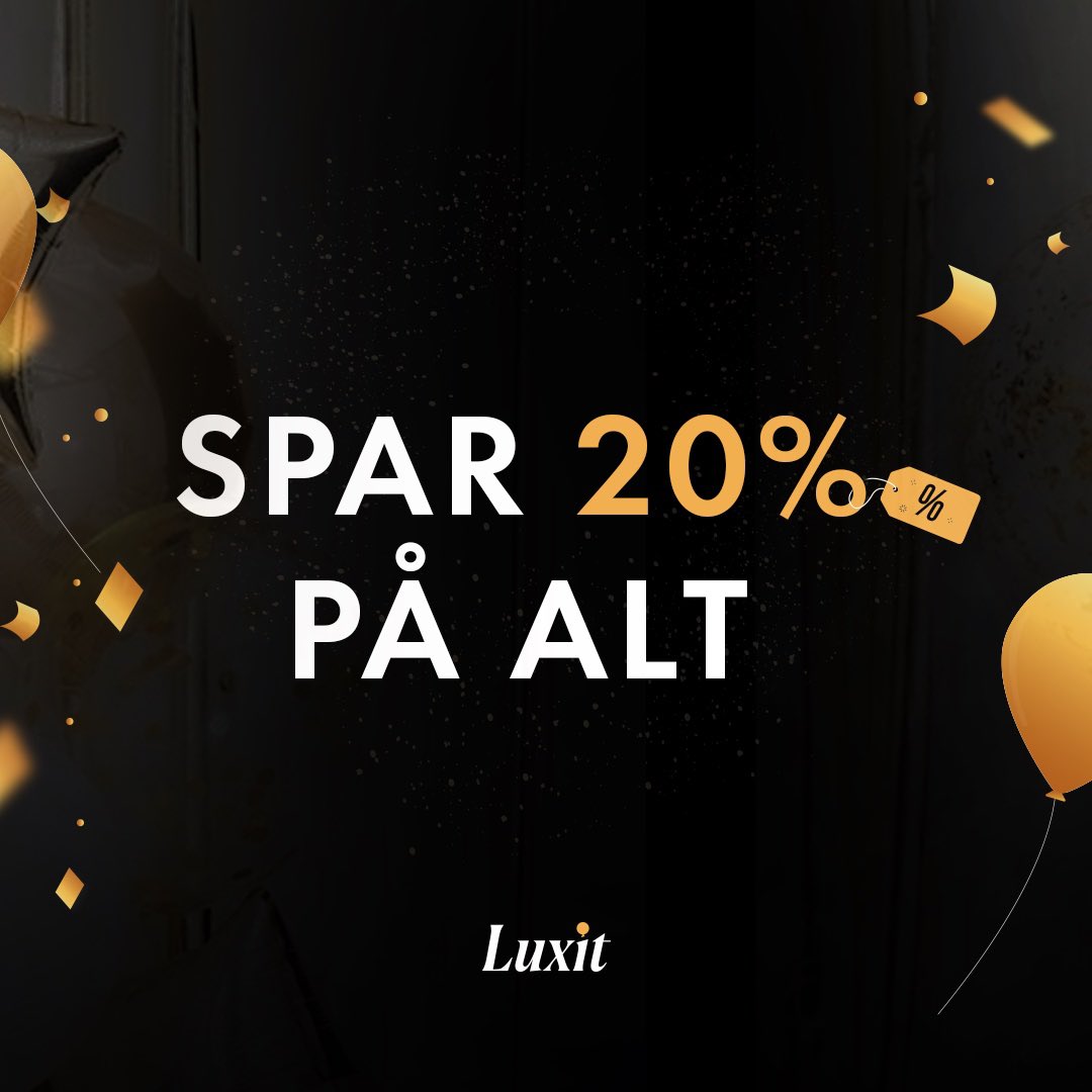 Skal du holde fest? Vi har alt i #festartikler og lige nu er hele shoppen nedsat med 20% luxit.dk #fest #balloner