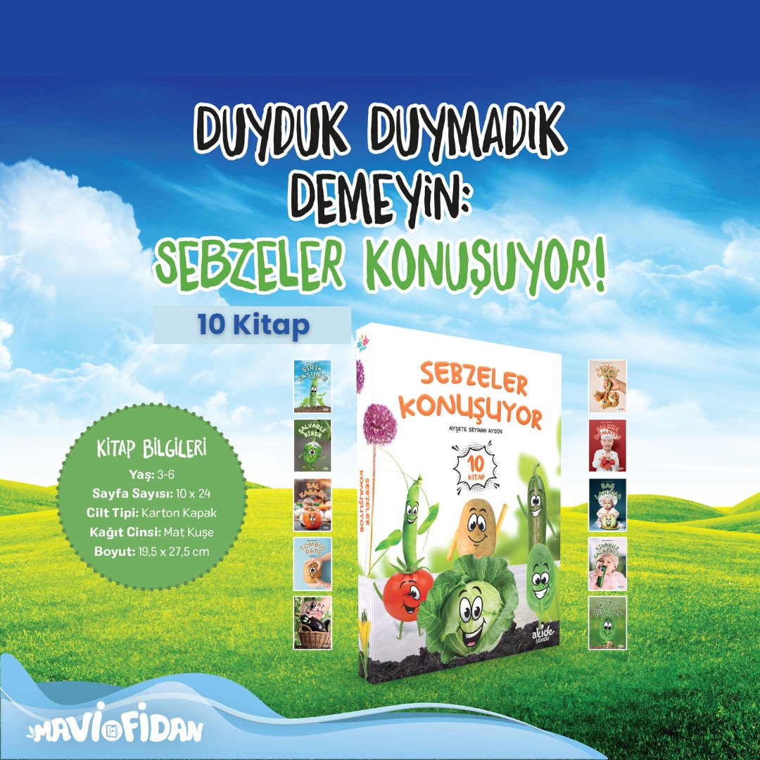 Semerkand_Kitap's tweet photo. DUYDUK DUYMADIK
DEMEYİN:
SEBZELER KONUŞUYOR
Sağlıklı beslenmeye, doğaya, doğal olana yönlendirecek bu çalışmayı çocuklar çok sevecek...
https://t.co/HYvSb3TAlE
#mavifidan #okulöncesi #çocukkitabı #beslenme #sebzeler #eğitim #etkinlik #eğlence #çocuk #iyiokuriyikitapokur https://t.co/qJMygwJNNL