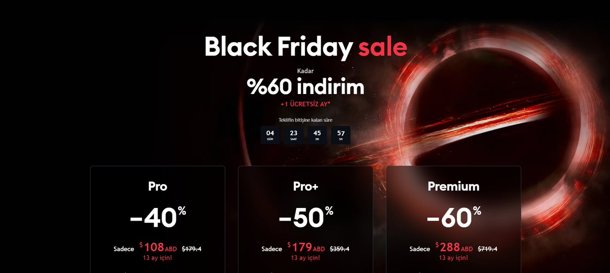 tr_tradingview's tweet image. İndirim günleri başladı 🥳🥳
tr.tradingview.com/black-friday/