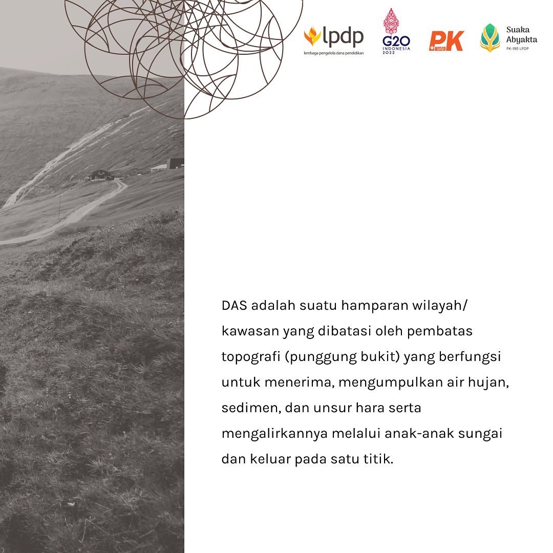 theonapit's tweet photo. Hai Sobat SAKA!

Tahukah kalian bahwa DAS memiliki banyak fungsi untuk menunjang kehidupan manusia? 

Mari kita bersama-sama mengenal lebih dalam DAS di daerahmu masing-masing! 

@LPDP_RI

#PK195 
#SuakaAbyakta
#DiriUntukNegeri
#AkuPastiMengabdi
#SDMUnggulIndonesiaMaju https://t.co/4bav2xIGwE